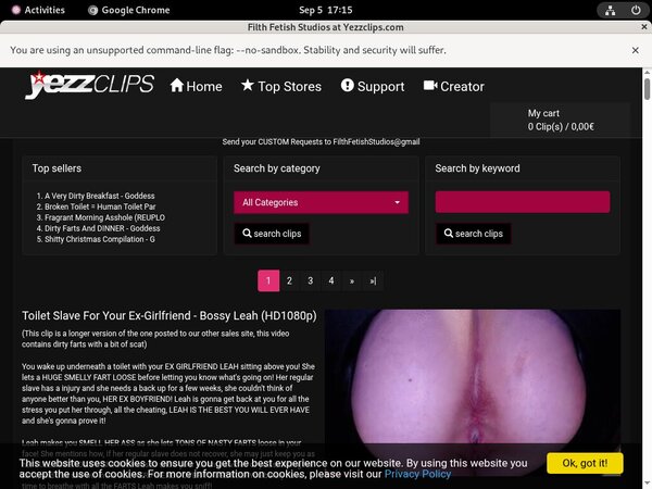 FilthFetishStudios Signup Page