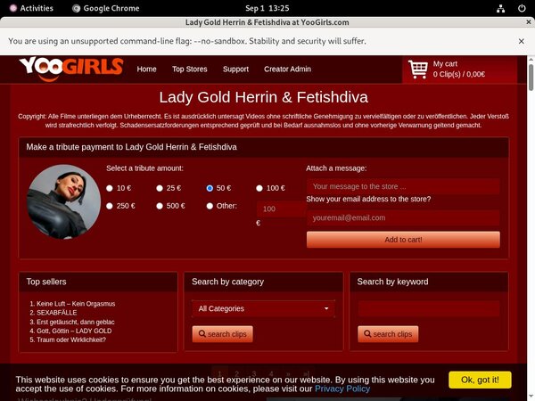 Lady Gold Fetishdiva Paypal