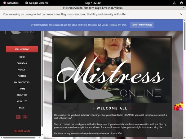 MistressOnline Checkout Page
