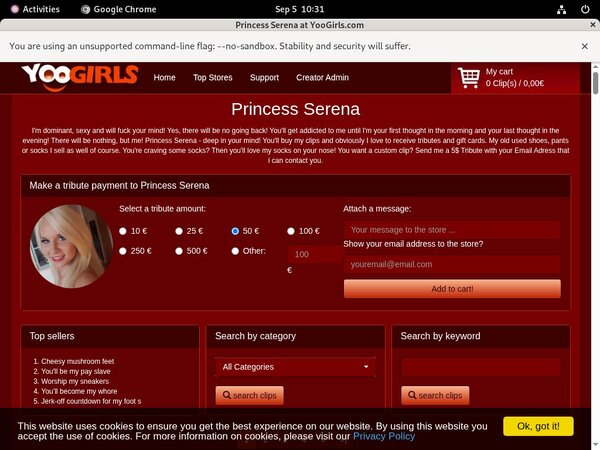 PrincessSerena Create Account